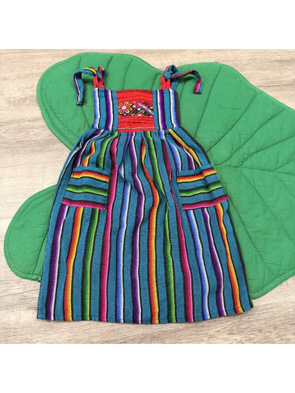 Guatamalan Peruvian Overall Dress Handmade Girls 4T 5T